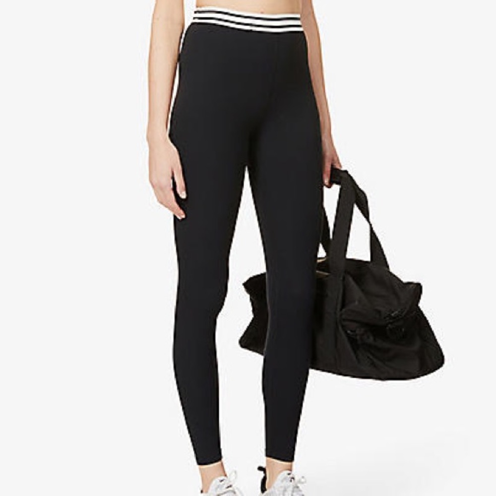 Sommer Ray Black with White Waistband Leggings